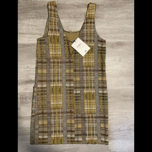 Zara multicolor rustic plaid mini romper dress with front pockets